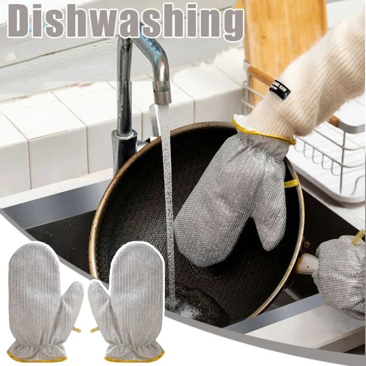 Steel Wire Dishwashing Gloves – Waterproof, Heat-Resistant, and Reusable for Kitchen, Laundry & Gardening.