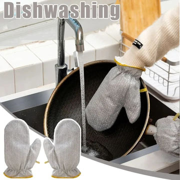 Steel Wire Dishwashing Gloves – Waterproof, Heat-Resistant, and Reusable for Kitchen, Laundry & Gardening.