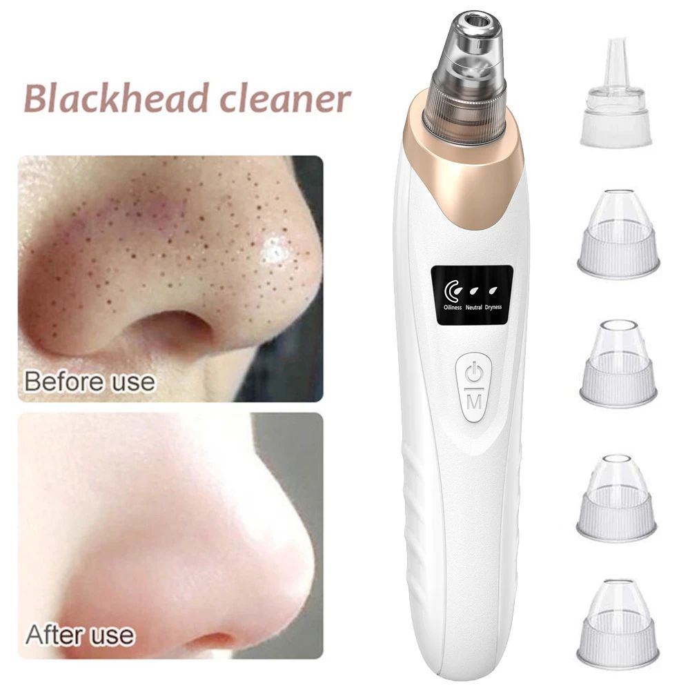 Electric Blackhead Remover – Pore Vacuum Cleaner with 5 Probes